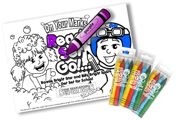 Billy and Bonnie Colouring Pages and Crayons